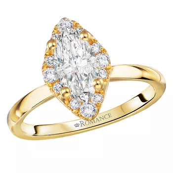 Diamond Halo Semi-Mount Engagement Ring 160181-MQ100Y
