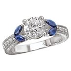 LaVie Sapphire and Diamond Semi-Mount Ring 115150-S
