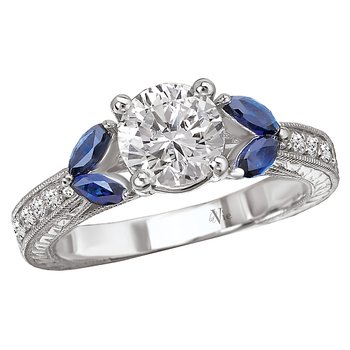 Sapphire and Diamond Semi-Mount Ring 115150-S
