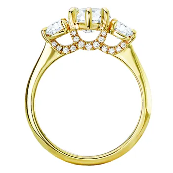 3-Stone Semi-Mount Diamond Engagement Ring 160170-MQ100Y