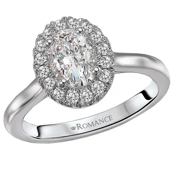 *** Lab Grown Diamond *** Halo Semi-Mount Diamond Ring 119155-OV100KLG
