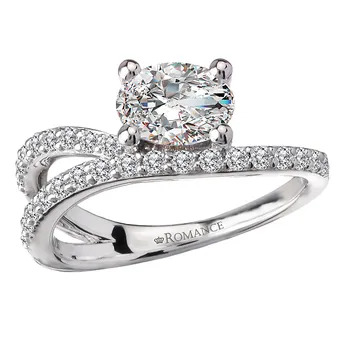 Semi-Mount Diamond Wave Band Engagement Ring 160274-OV100