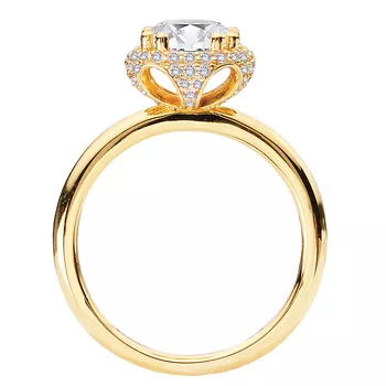 Semi-Mount Diamond Engagement Ring with Diamond Halo and Gallery 160375-OV200Y