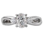 LaVie 3 Stone Semi-Mount Diamond Ring 115462-OV075