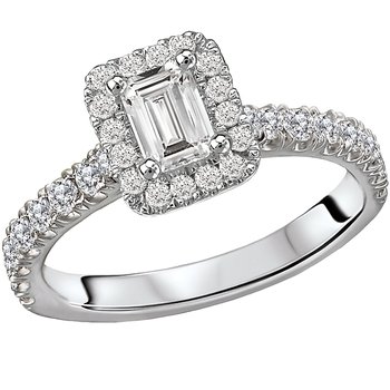 Halo Diamond Engagement Ring 116142-EMC