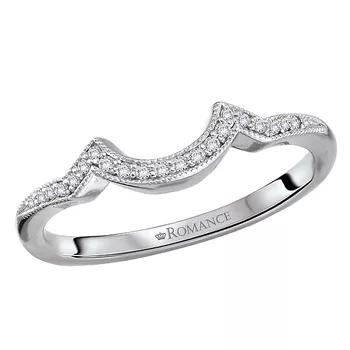 Diamond Wedding Band with Milgrain Design 160325-W