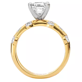 Diamond Engagement Ring with a 3-Row Band 160330-EM200Y