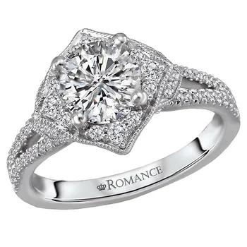 Halo Semi-Mount Diamond Ring 119187-RD100K
