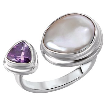 Ladies Biwa Pearl Ring 711823-7