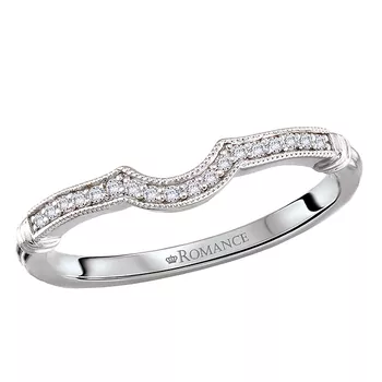 Milgrain Notched Diamond Wedding Band 160326-W