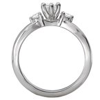 LaVie 3 Stone Semi-Mount Diamond Ring 115462-PS075