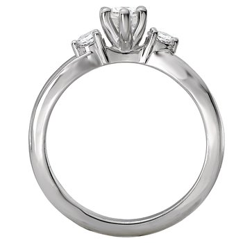 3 Stone Semi-Mount Diamond Ring 115462-PS075