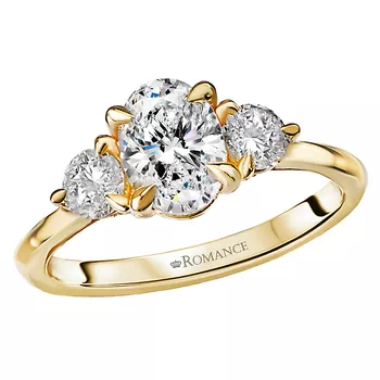 3-Stone Semi-Mount Diamond Engagement Ring 160170-OV100Y