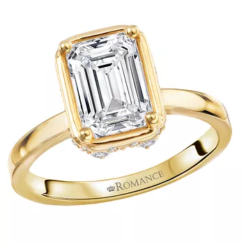 Semi-Mount Diamond Veiled Halo Engagement Ring 160353-EM200Y