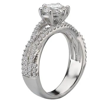*** Lab Grown Diamond *** Split Shank Semi-Mount Diamond Ring 160076-RD100LG