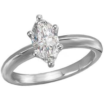 Solitaire Semi-Mount Diamond Engagement Ring 114006-MQ100WS