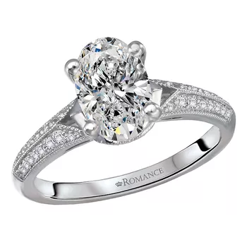 Art Deco Crown Diamond Engagement Ring 160324-OV150