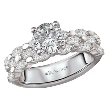 Three Row Semi-Mount Diamond Engagement Ring 160266-RD100