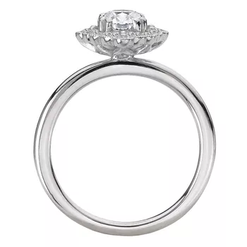 Halo and Milgrain Designed Semi-Mount Engagement Ring 160315-OV100